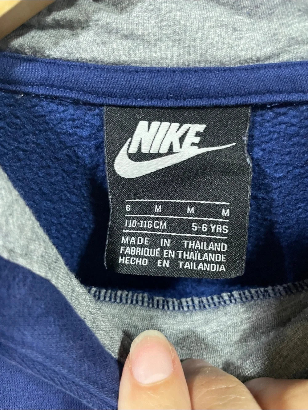 Nike Youth Deep Blue Pullover Hoodie with White Logo